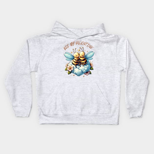 couple of bees embracing on a cloud Kids Hoodie by StyleTops